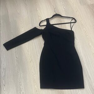Black Halo One-Shoulder Black Dress